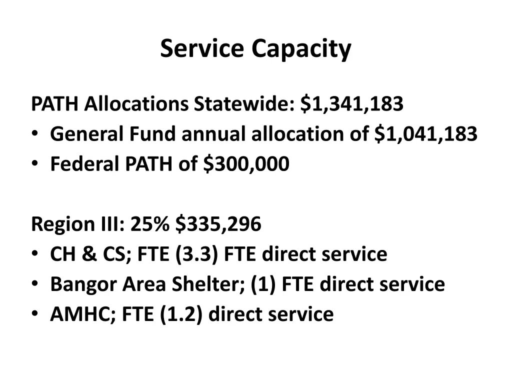 service capacity