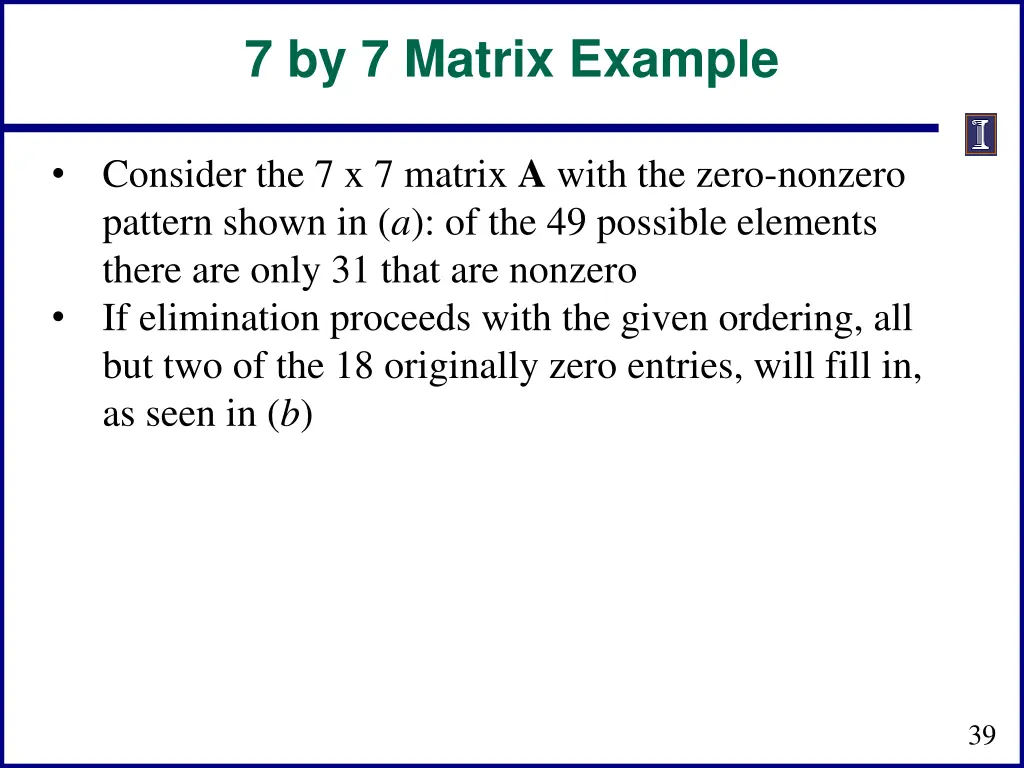 7 by 7 matrix example