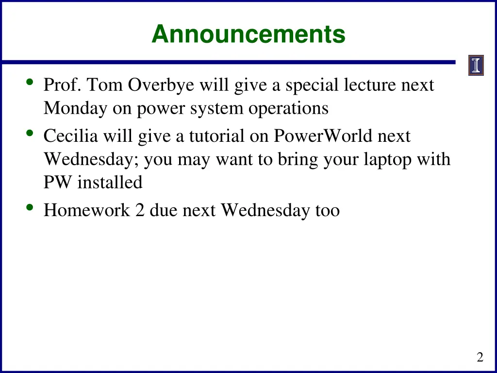 announcements