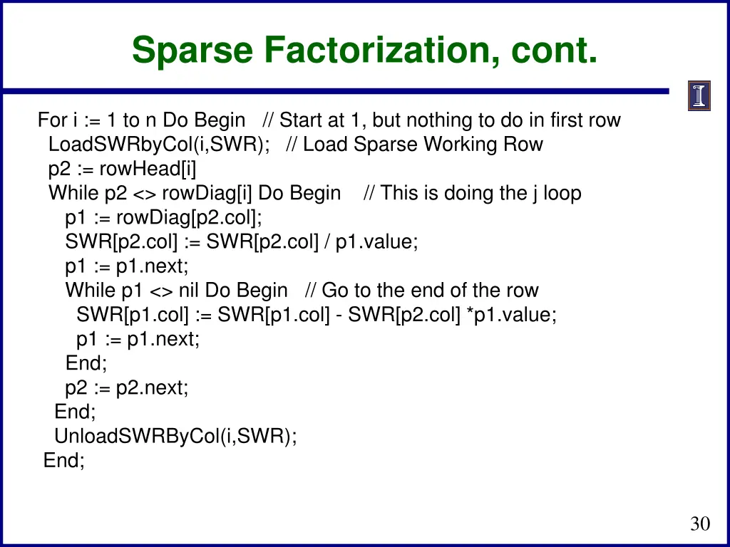 sparse factorization cont 1