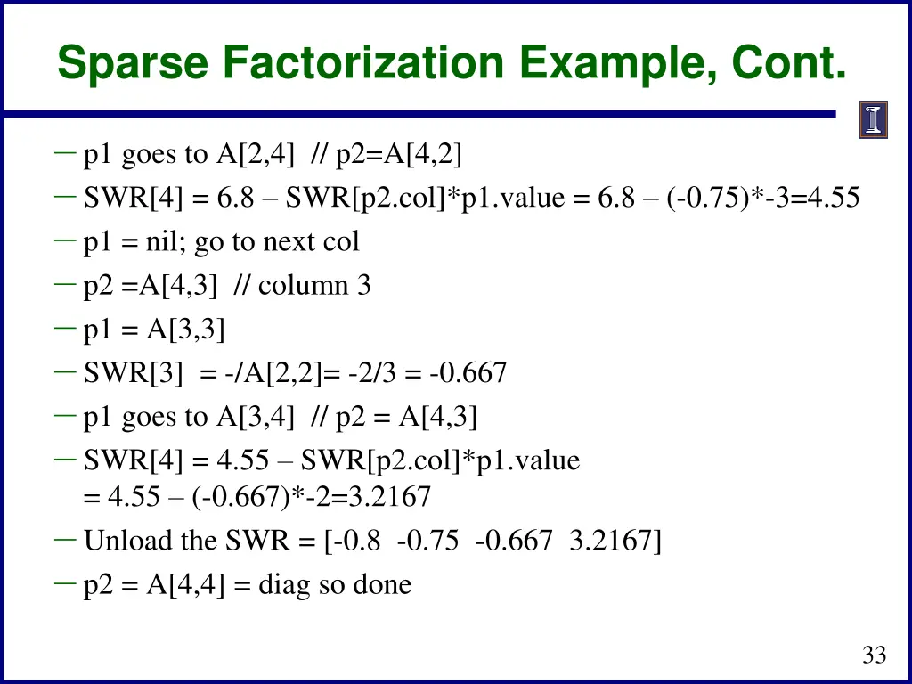 sparse factorization example cont 1