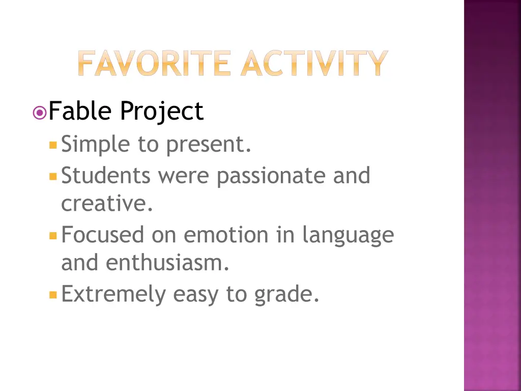 favorite activity