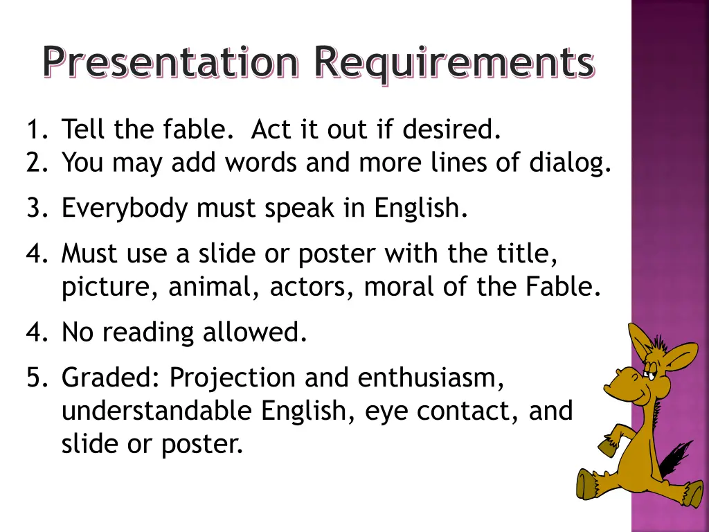 presentation requirements