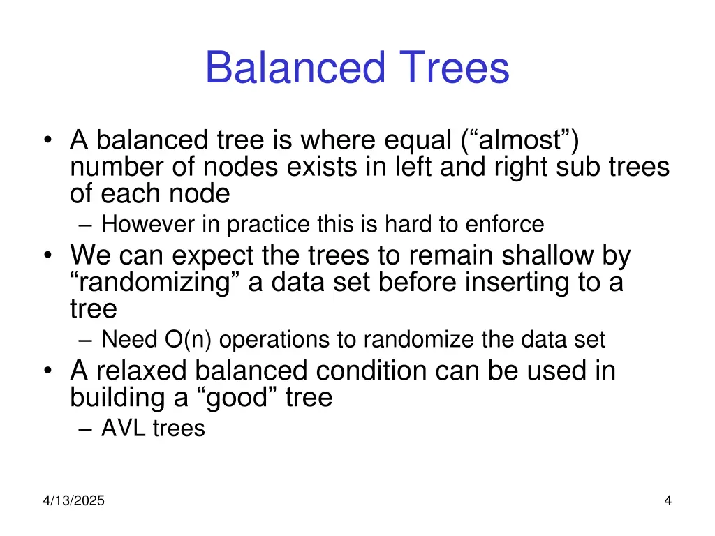 balanced trees 1