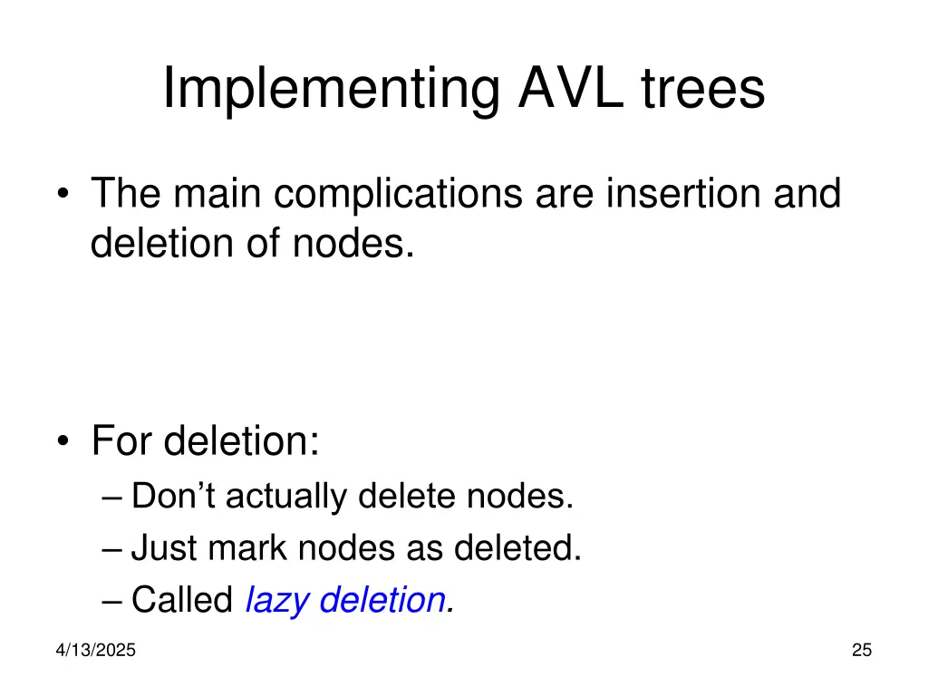 implementing avl trees