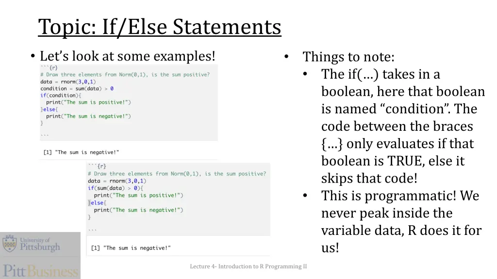 topic if else statements