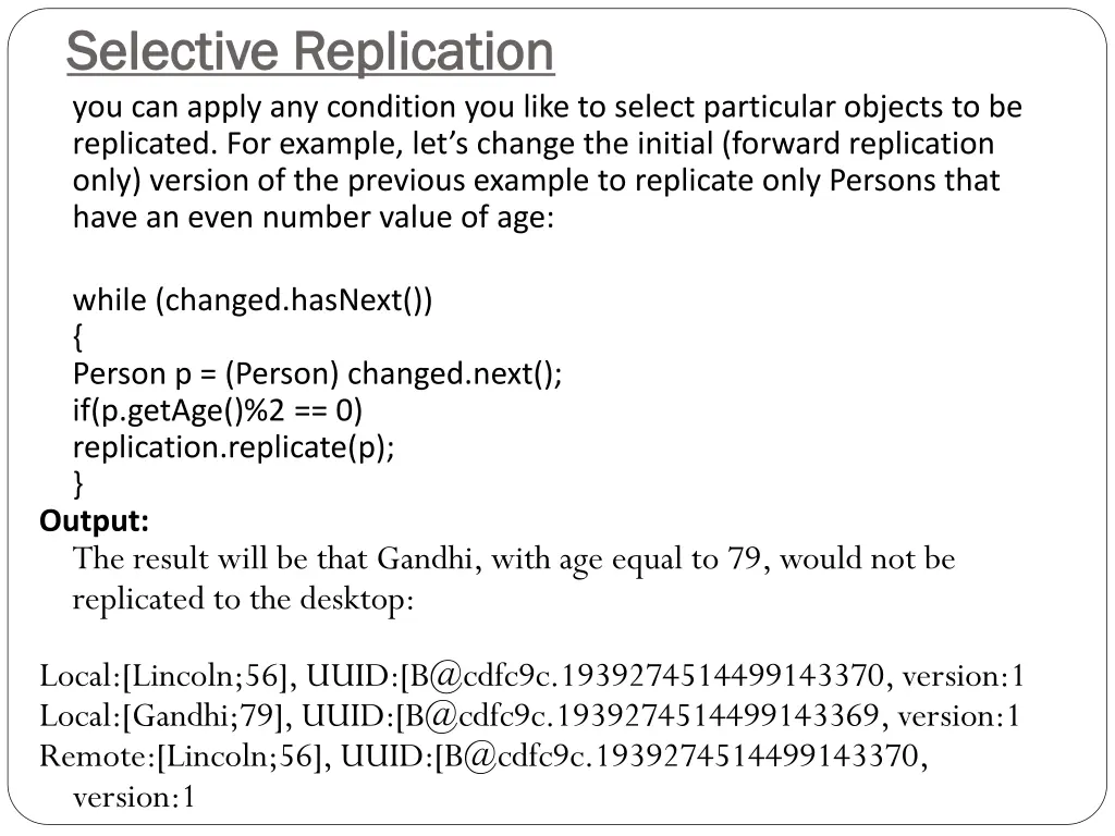 selective replication selective replication