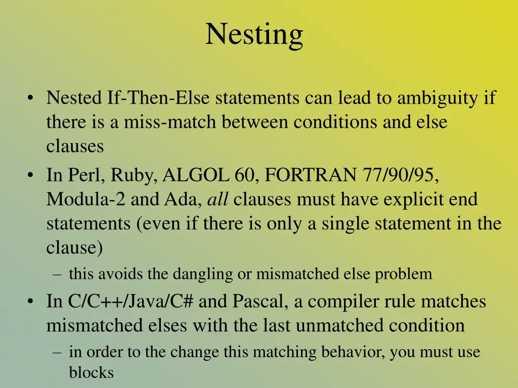 nesting