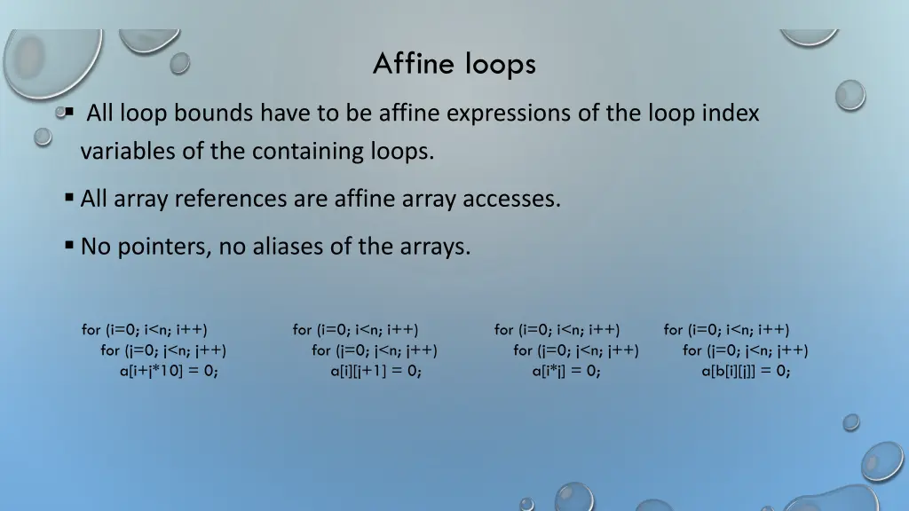 affine loops