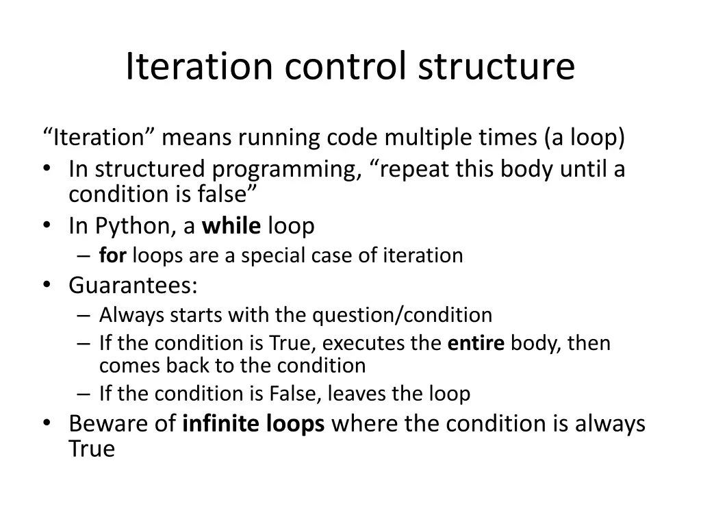 iteration control structure