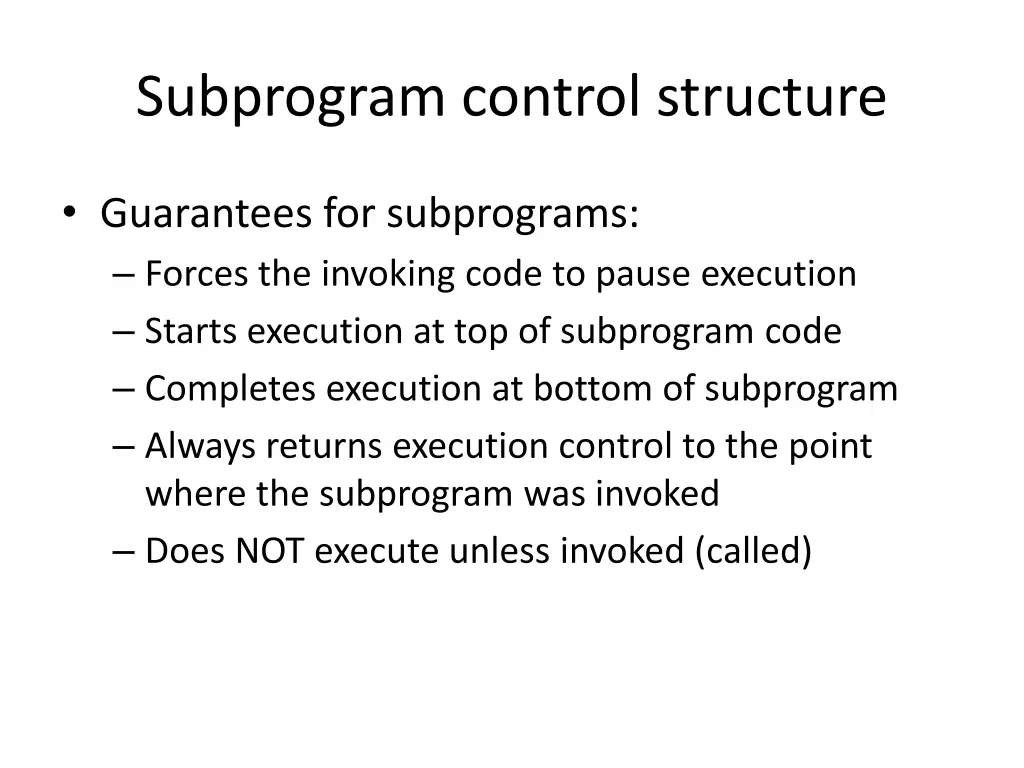 subprogram control structure 2