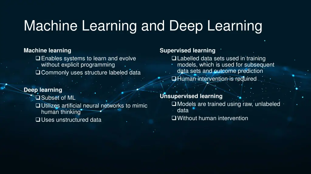 machine learning and deep learning