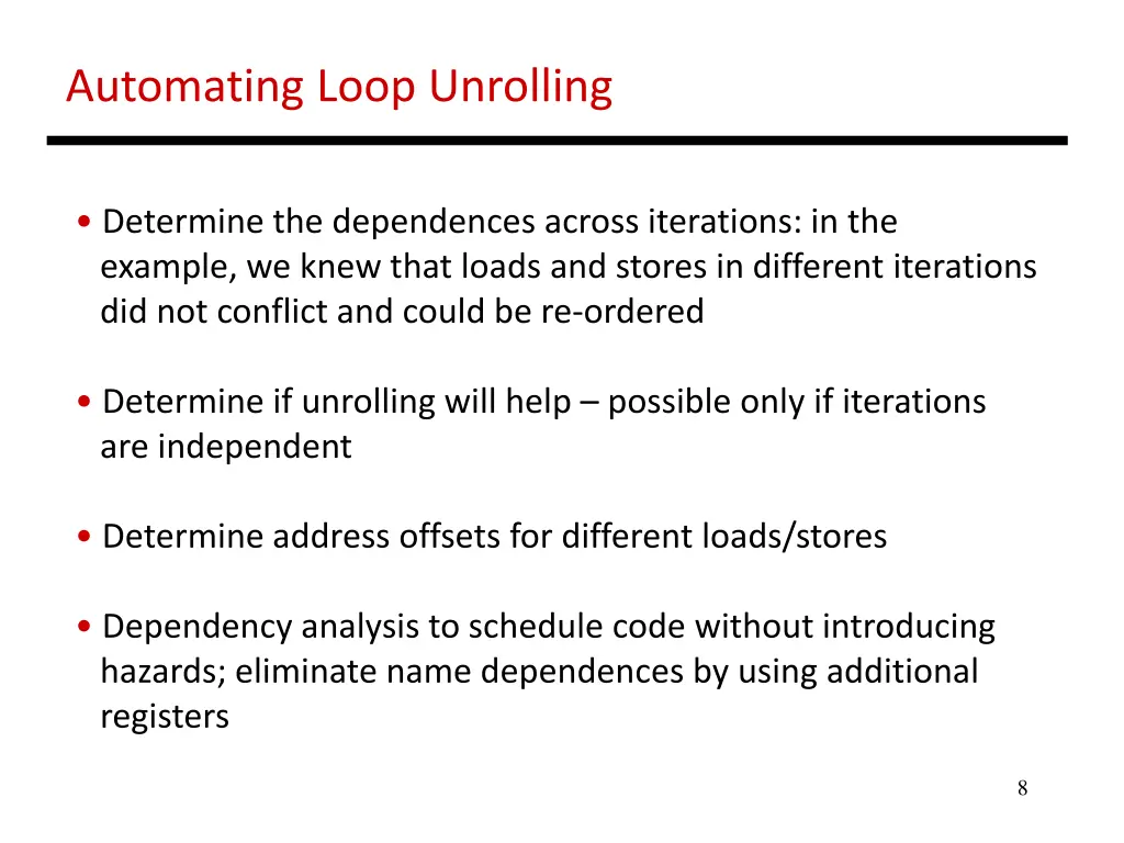 automating loop unrolling