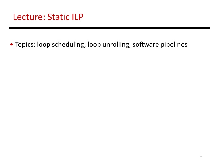 lecture static ilp