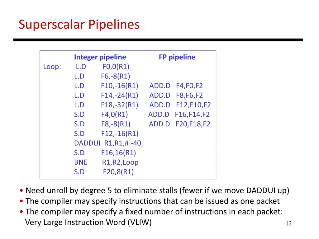 superscalar pipelines 1