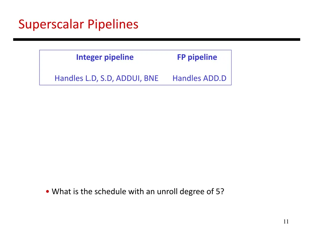 superscalar pipelines