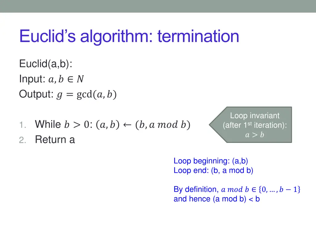 euclid s algorithm termination 1