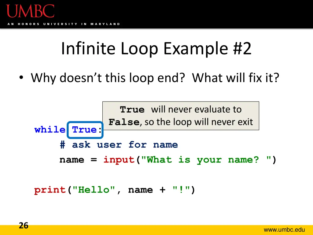infinite loop example 2 1