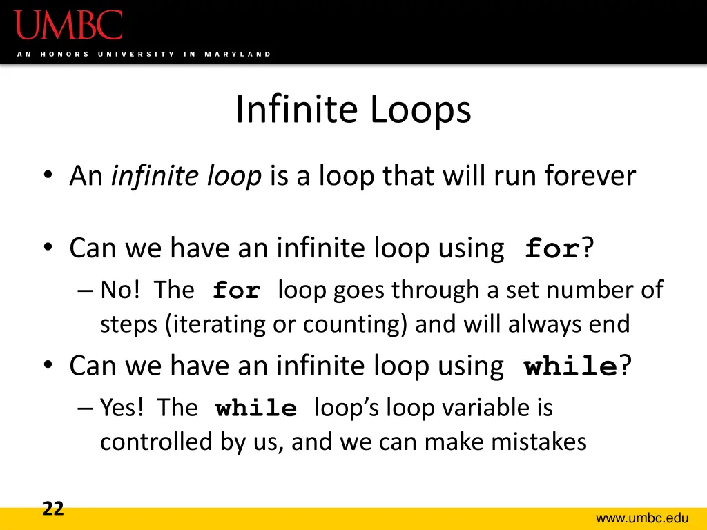 infinite loops