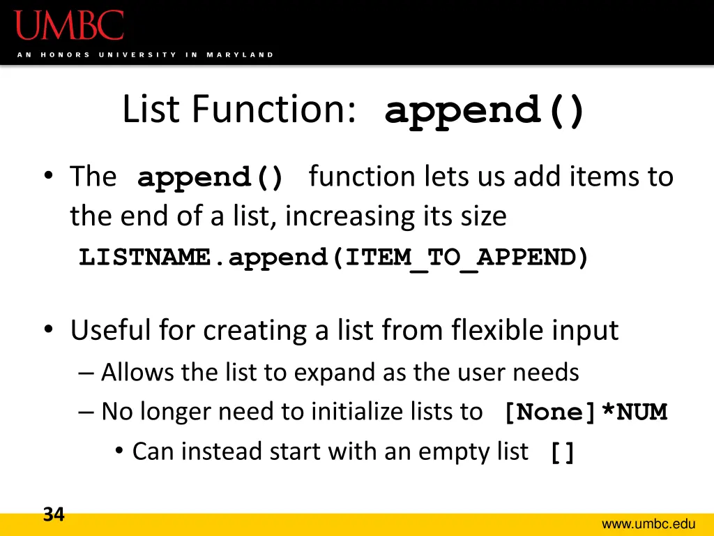 list function append