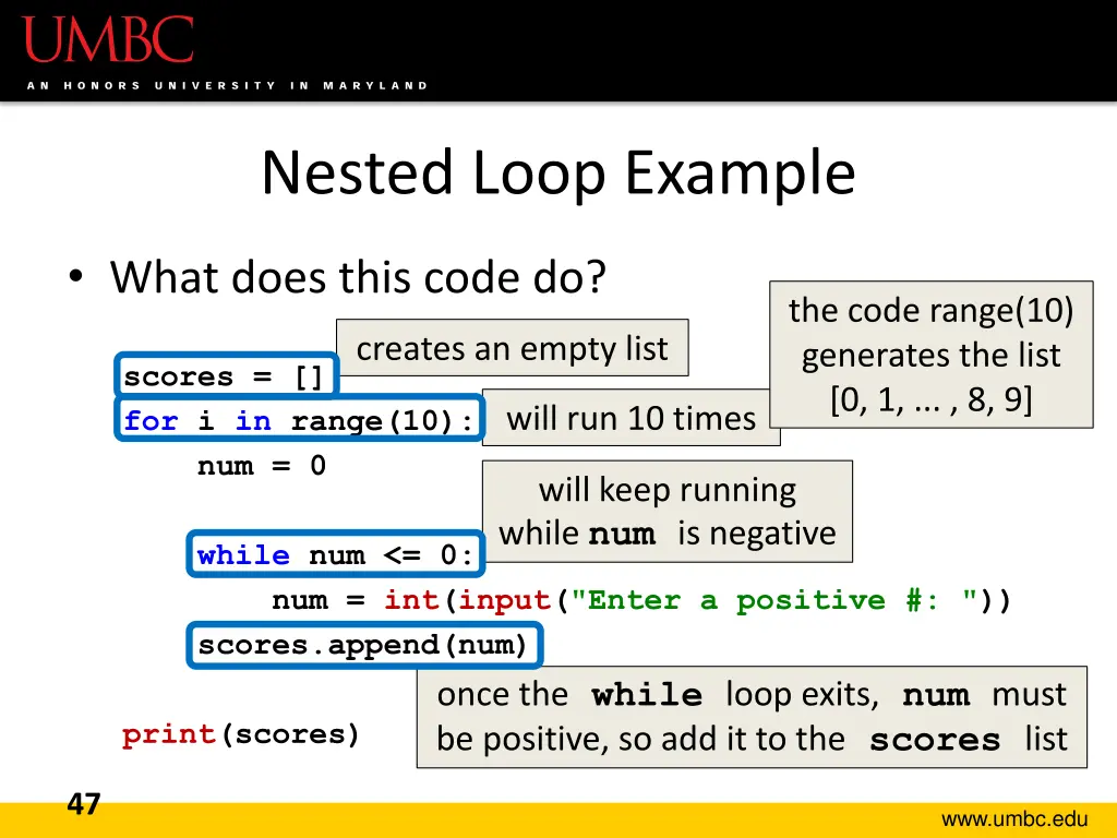 nested loop example 1