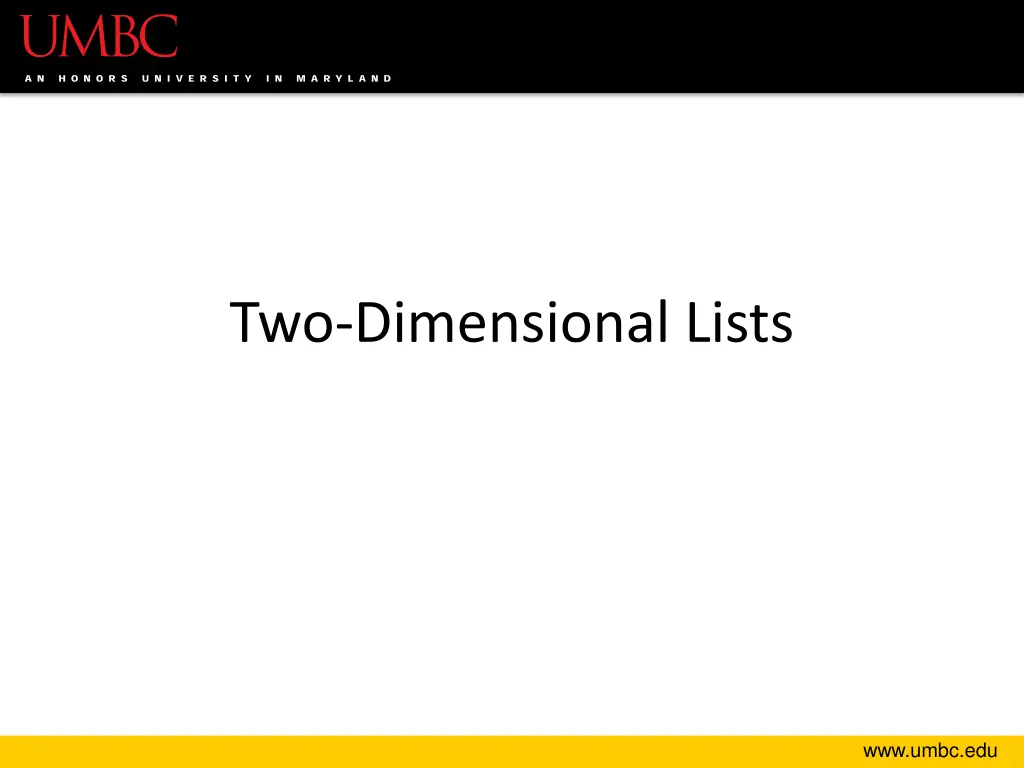 two dimensional lists
