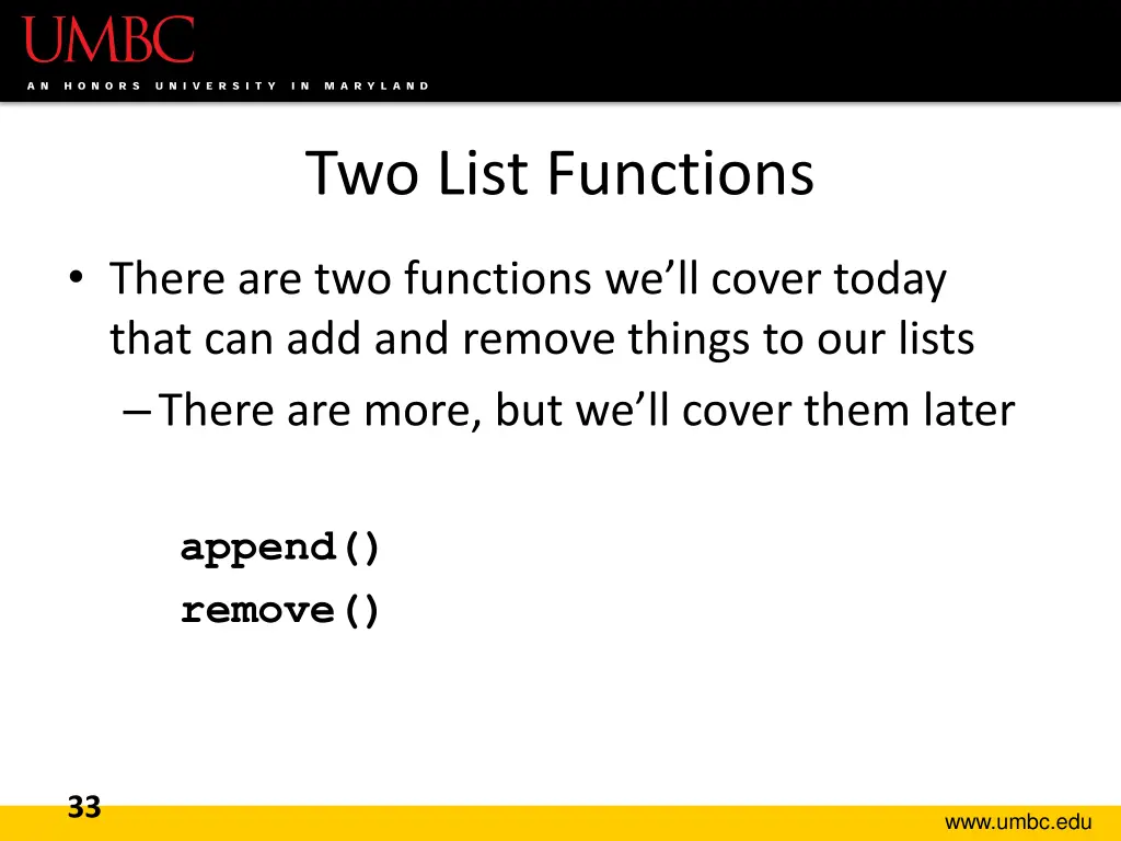 two list functions