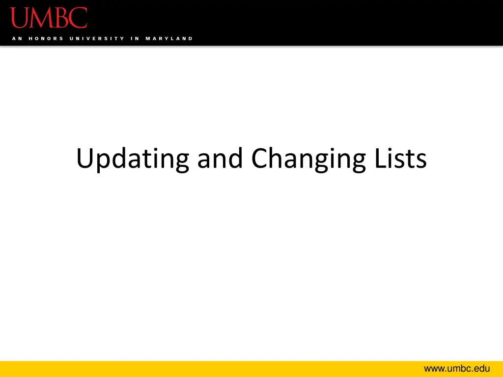 updating and changing lists