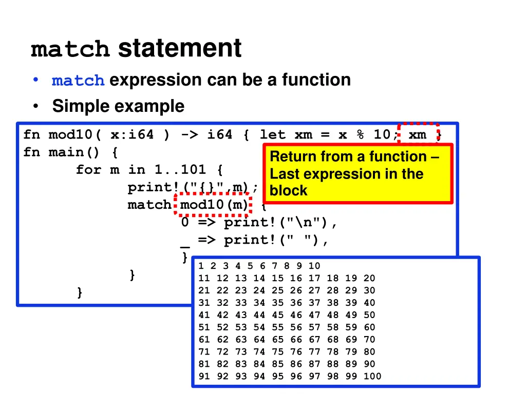 match statement match expression 1