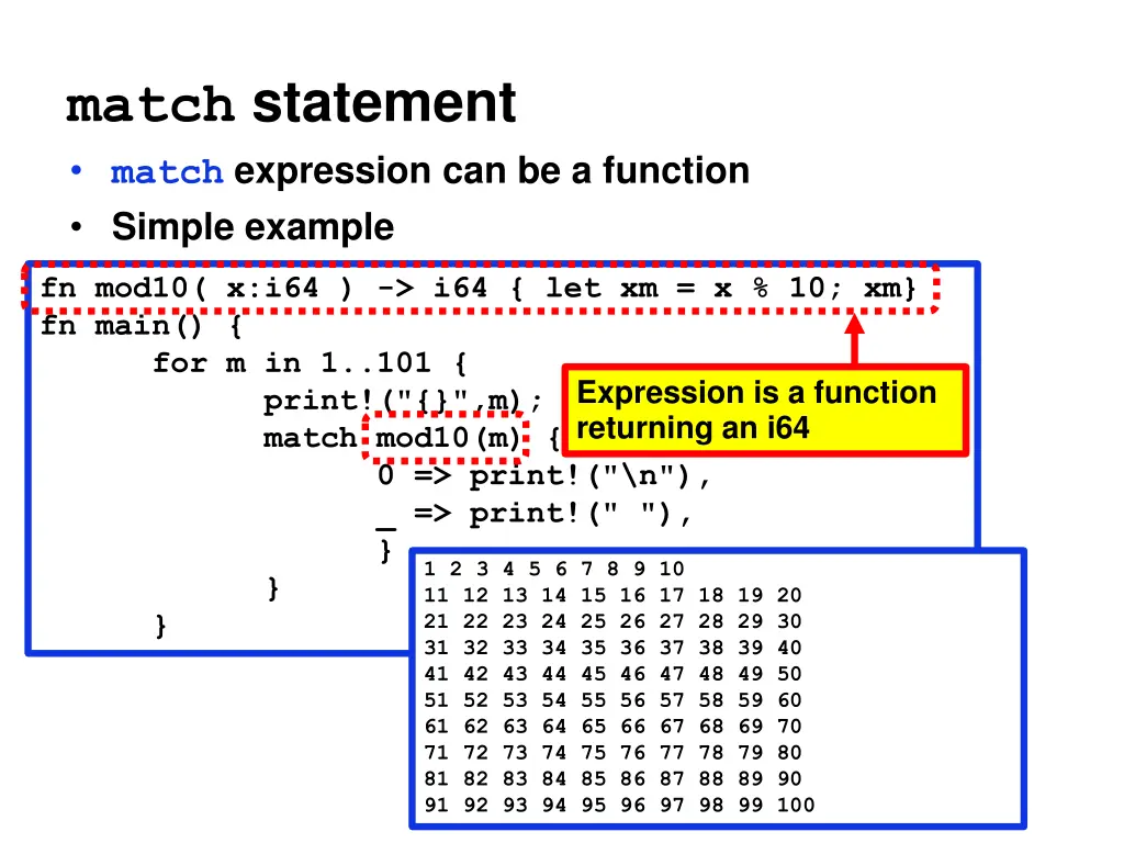 match statement match expression