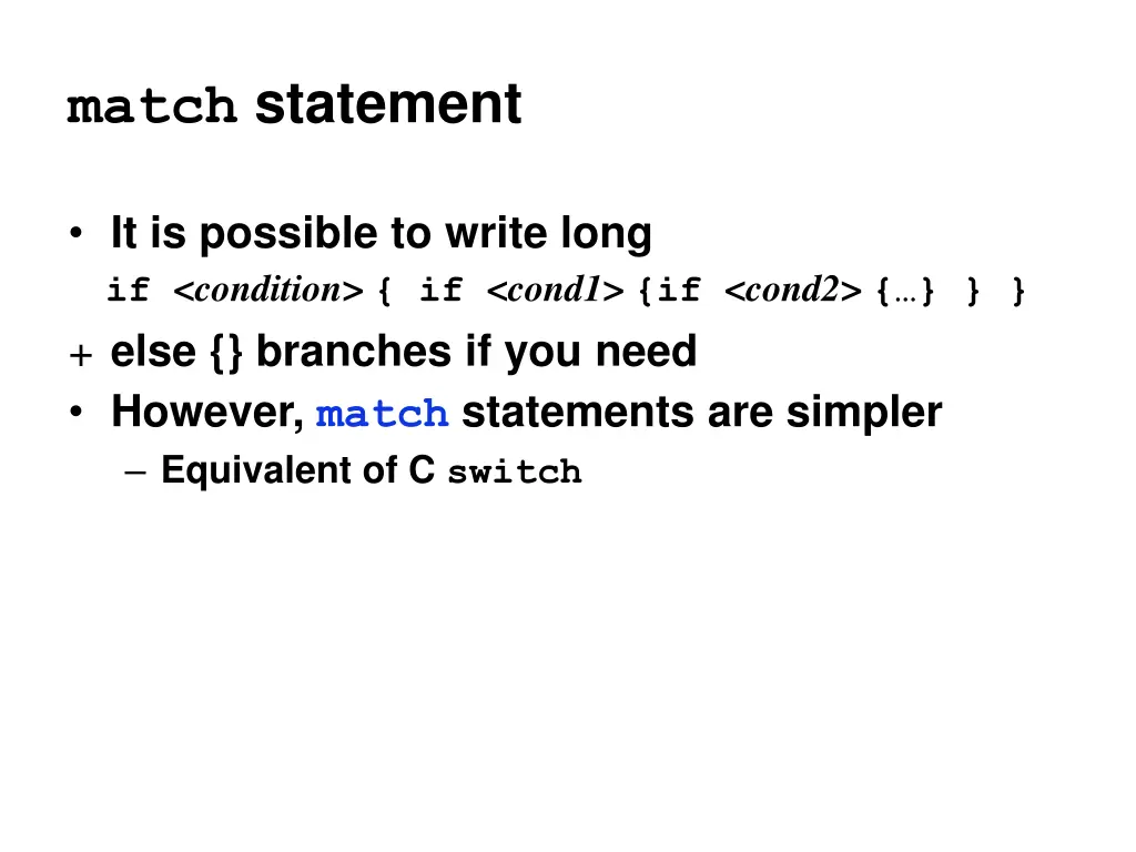 match statement