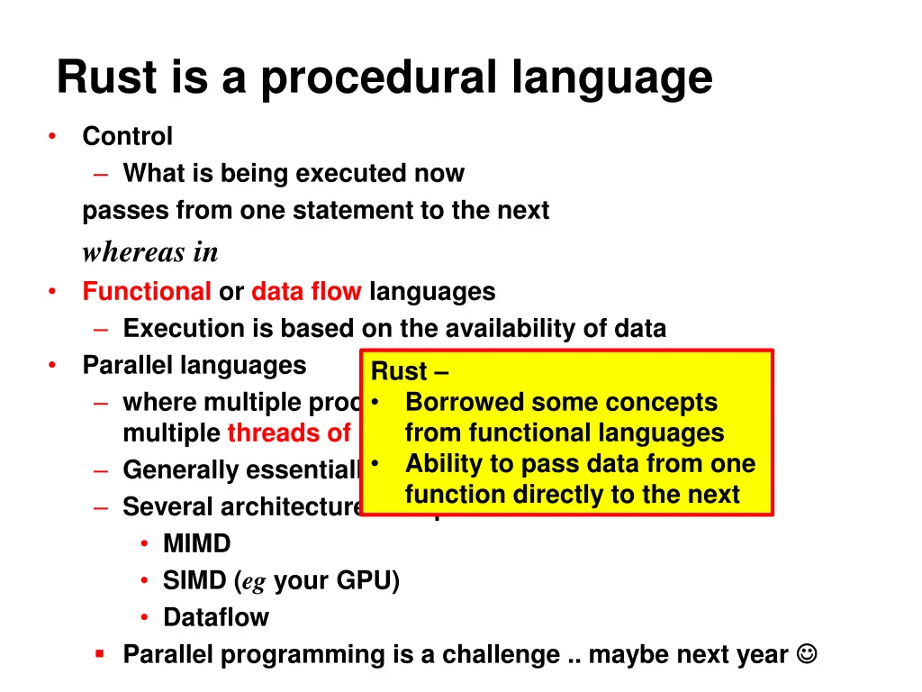 rust is a procedural language 1