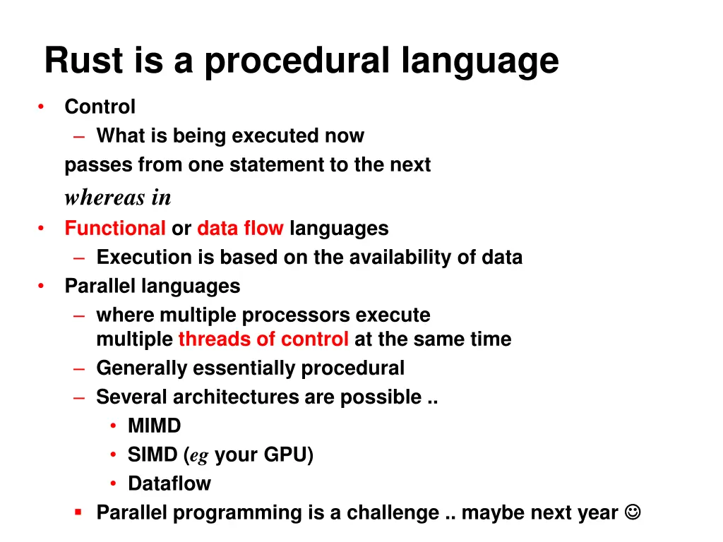 rust is a procedural language