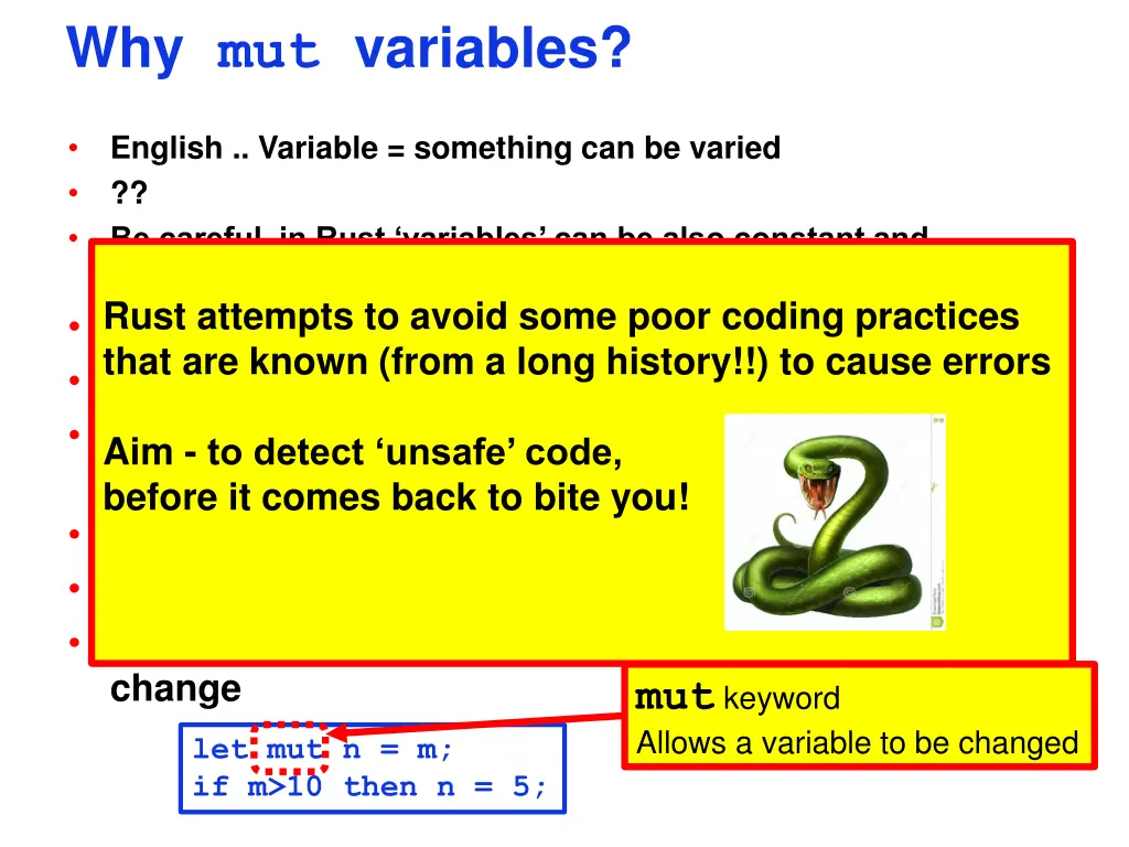 why mut variables 1