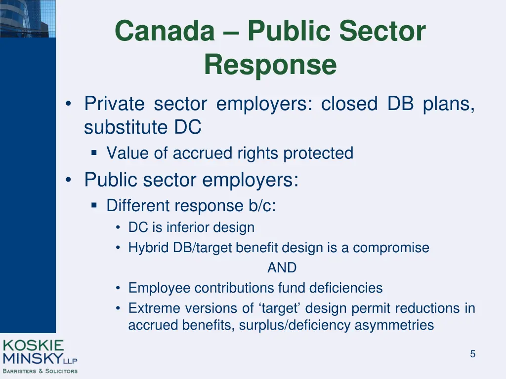 canada public sector response