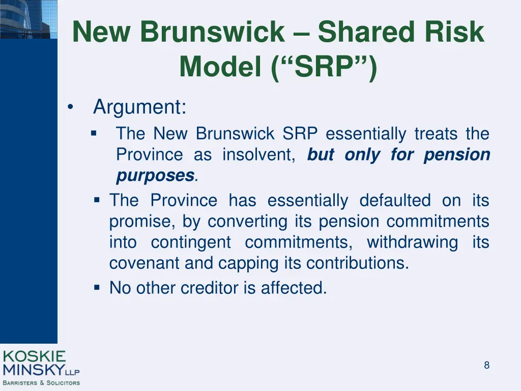 new brunswick shared risk model srp 1