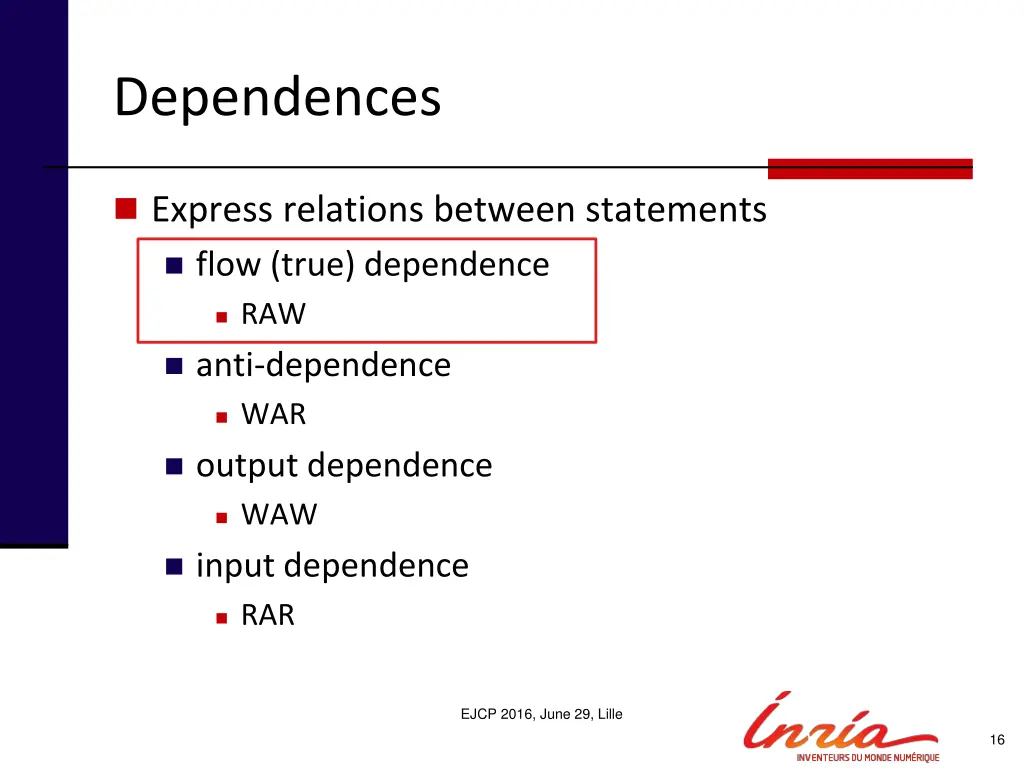 dependences