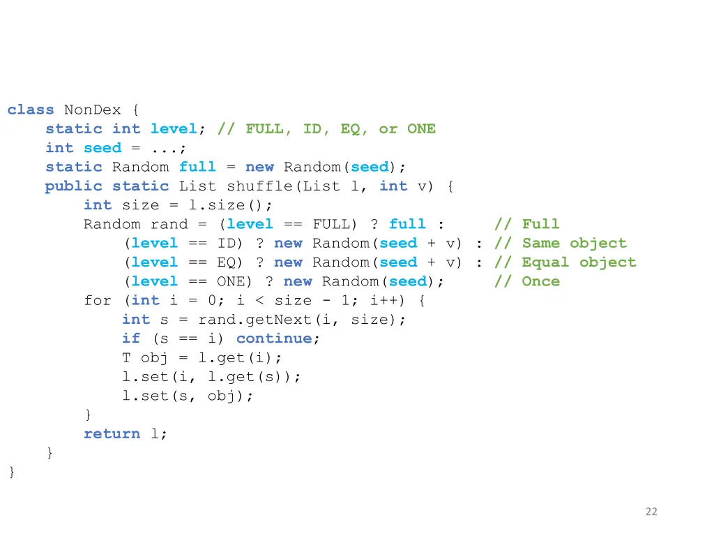 class nondex static int level full