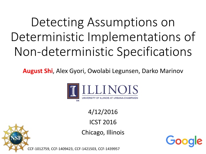 detecting assumptions on deterministic