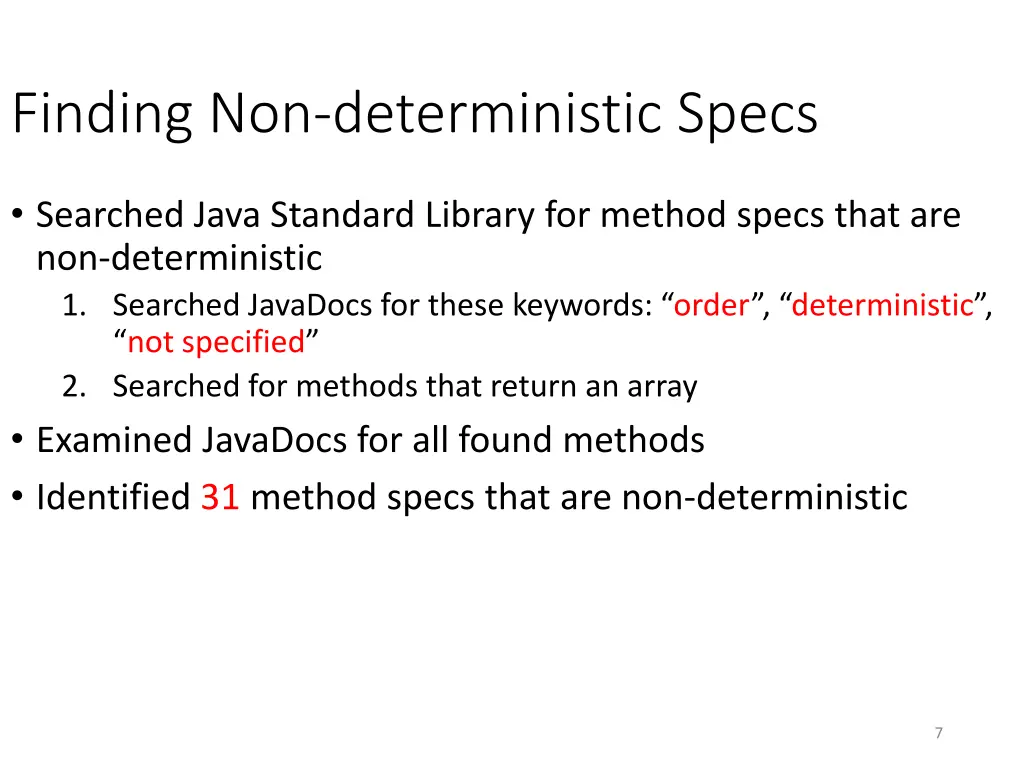 finding non deterministic specs