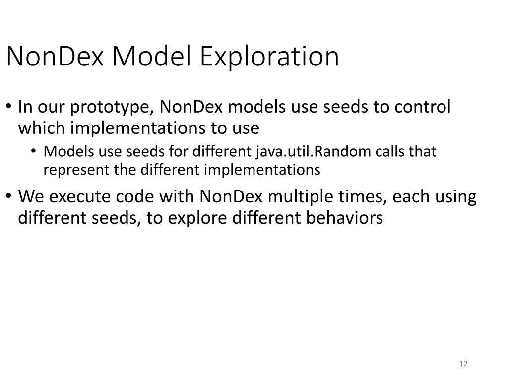 nondex model exploration