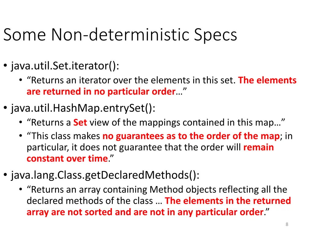 some non deterministic specs