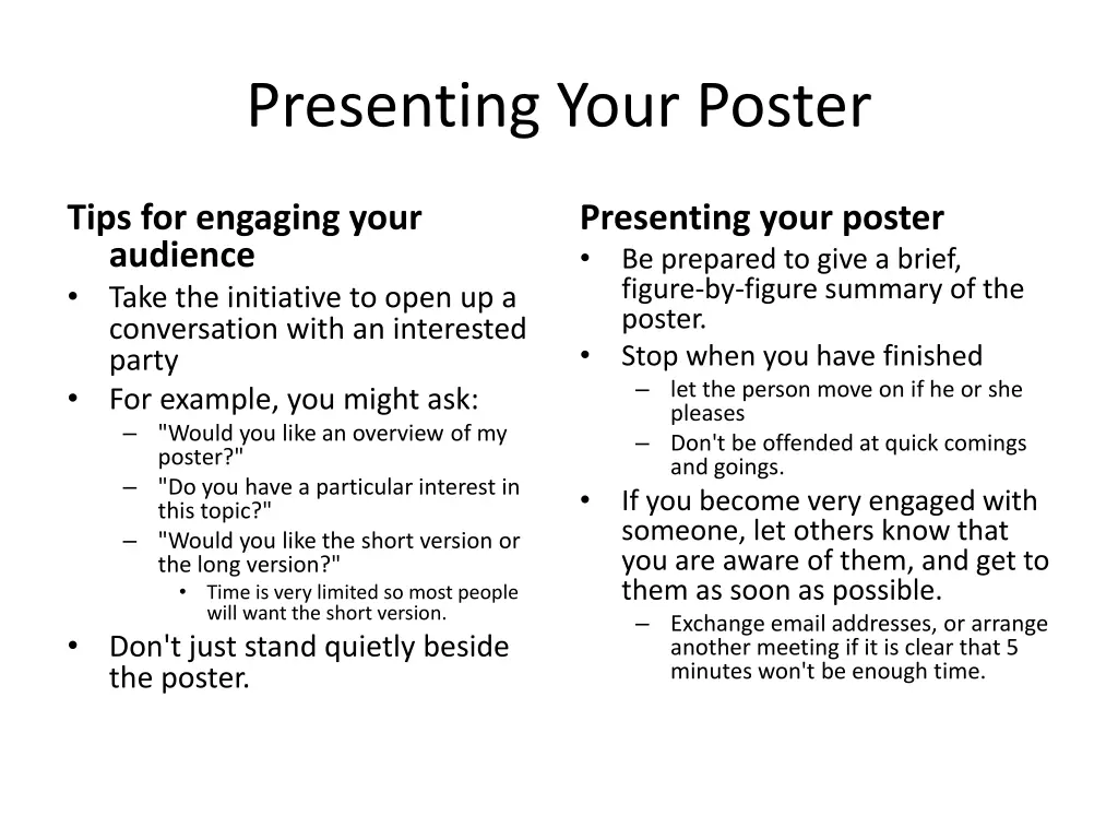 presenting your poster