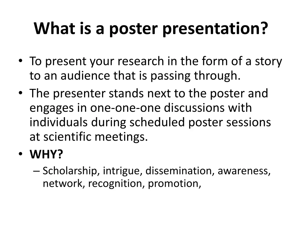 what is a poster presentation