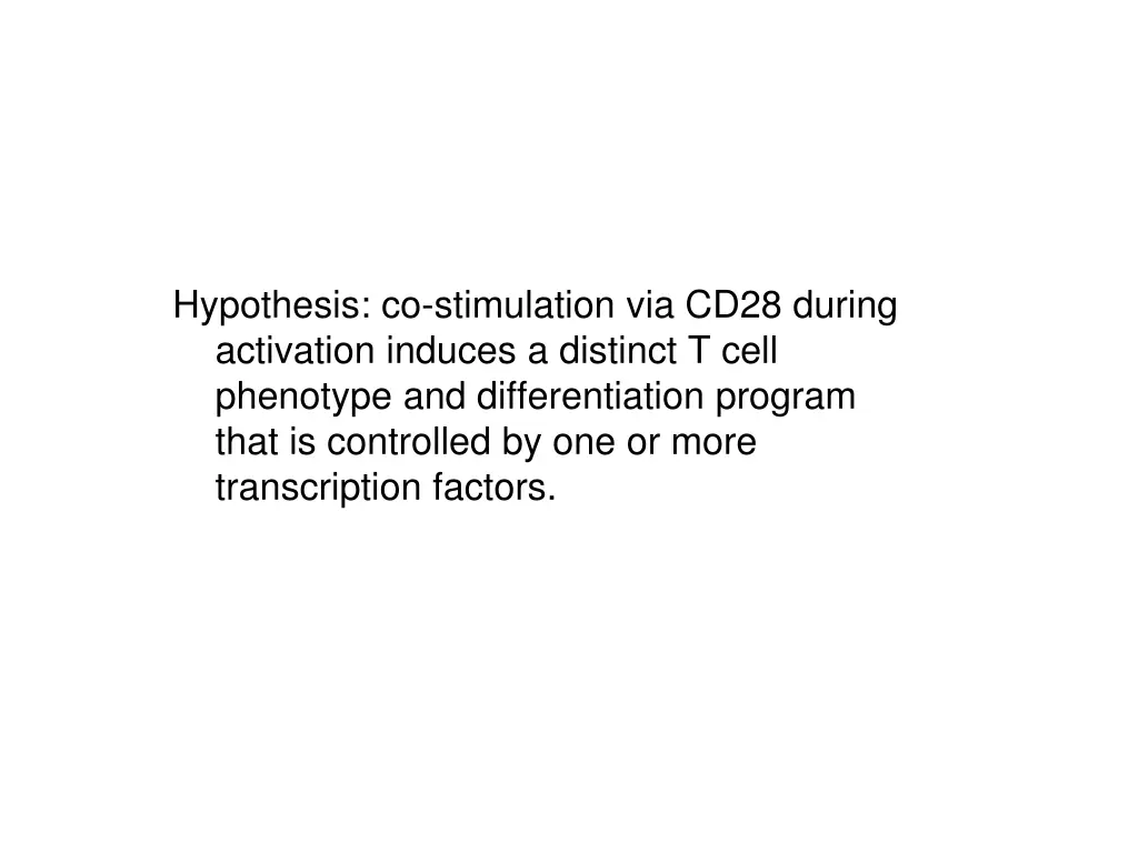 hypothesis co stimulation via cd28 during