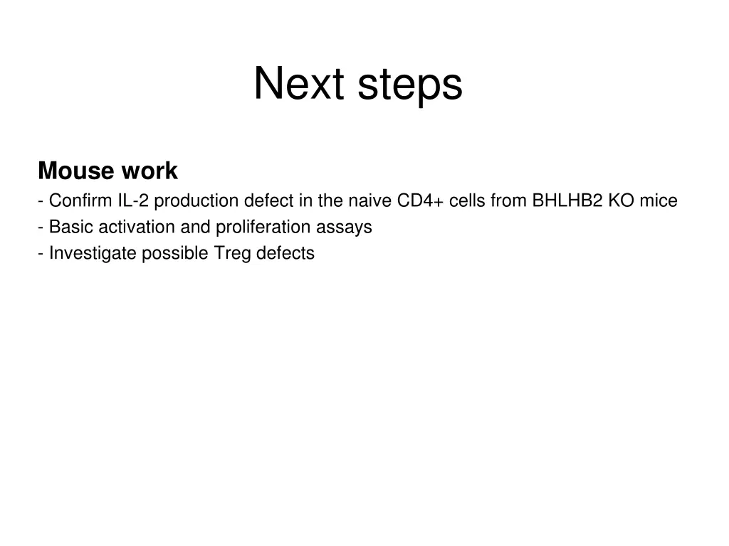 next steps