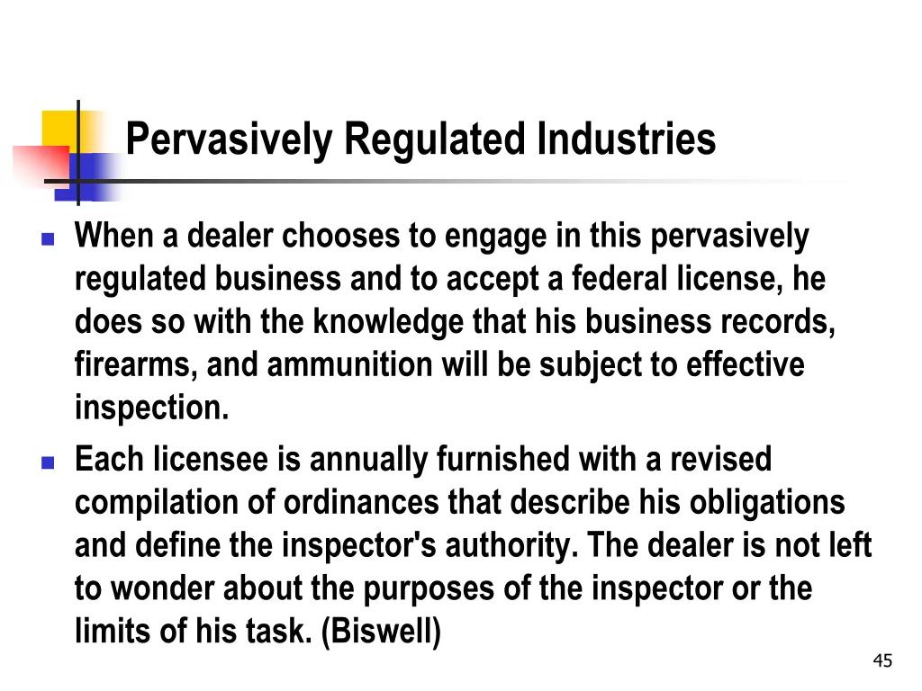 pervasively regulated industries