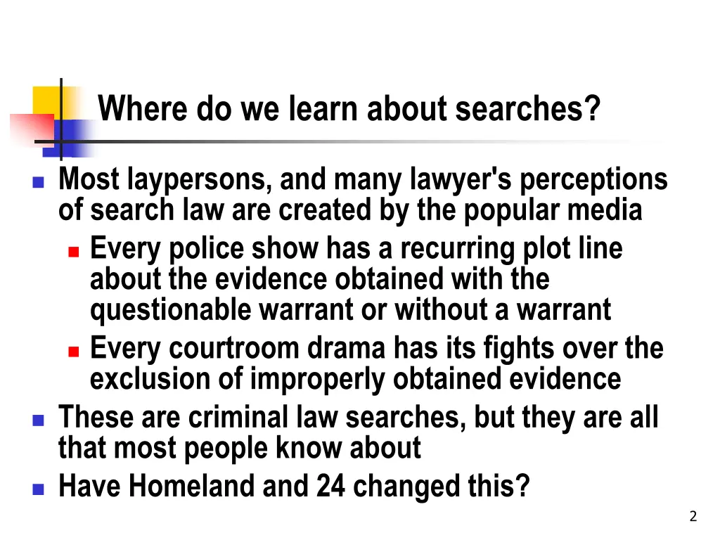 where do we learn about searches
