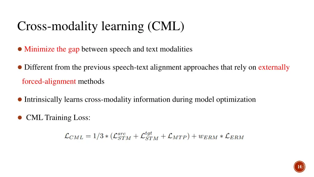 cross modality learning cml