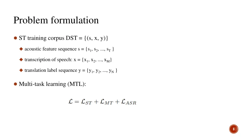 problem formulation